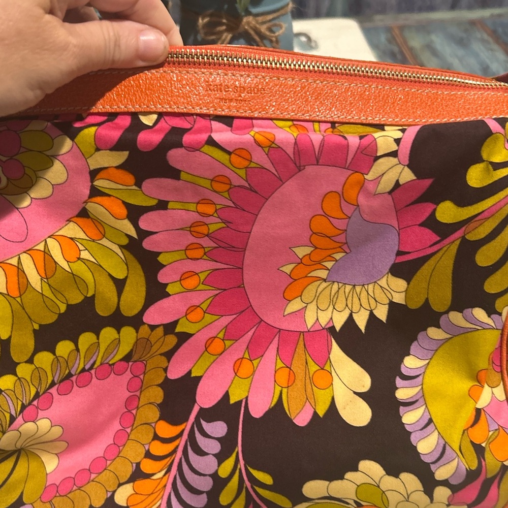 Kate Spade Floral Shoulder Bag - Pink, Orange, and Brown